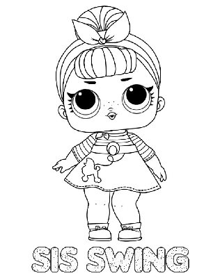 Kolorowanka lalka Sis Swing